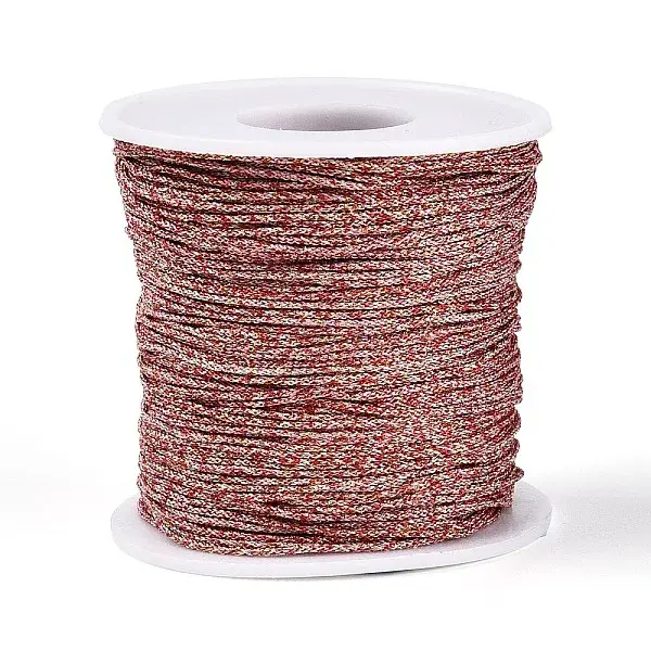 100M Segment Dyed Round Polyester Metallic Braided Cords