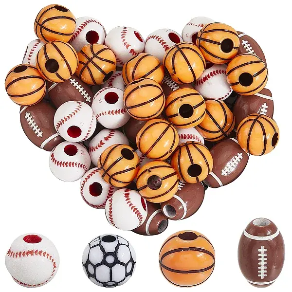 200Pcs 4 Styles Acrylic Beads