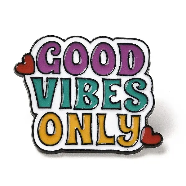 Inspiring Word Good Vibes Only Enamel Pins