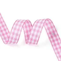 Single Face Plaid Polyester Satin Ribbon