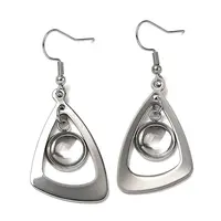 DIY Blank Dome & Teardrop 304 Stainless Steel Dangle Earring Making Kit