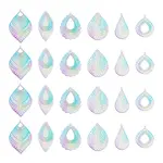 24Pcs 6 Style Spray Painted 430 Stainless Steel Pendants