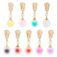 9Pcs 9 Colors Round Alloy & Resin Zipper Sliders