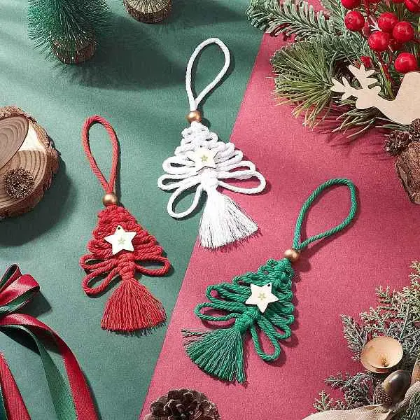3Pcs Cotton Christmas Trees Pendant Decoration