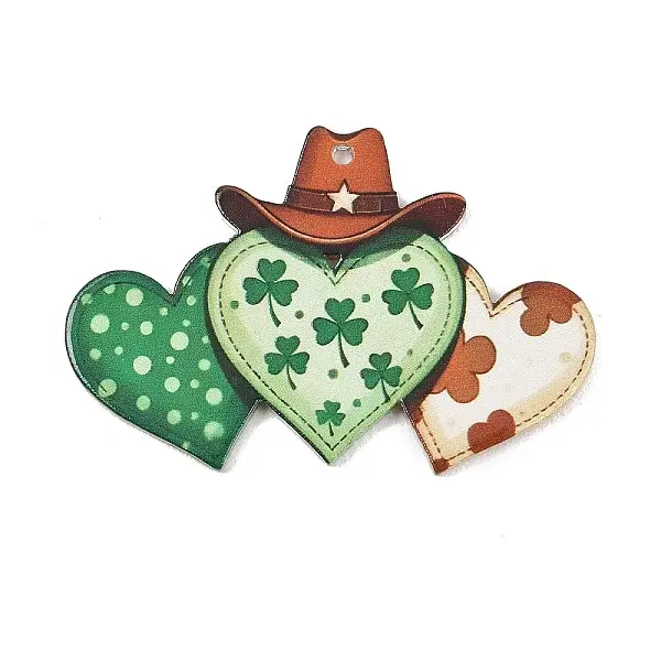 Saint Patrick's Day Opaque Printed Acrylic Pendants