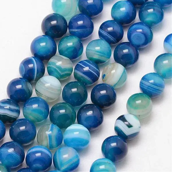 Natural Striped Agate/Banded Agate Bead Strands