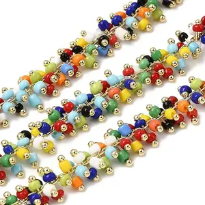 Handmade Glass Seed Beaded Cluster Chains