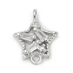 Brass Clear Cubic Zirconia Connector Charms