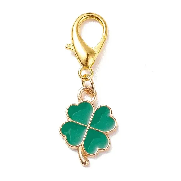 Alloy Enamel Clover Pendant Decorations
