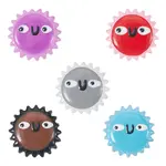 5Pcs Fuuny Painted Glass Beads Enamel Beads