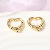 Brass Micro Pave Clear Cubic Zirconia Spring Gate Rings