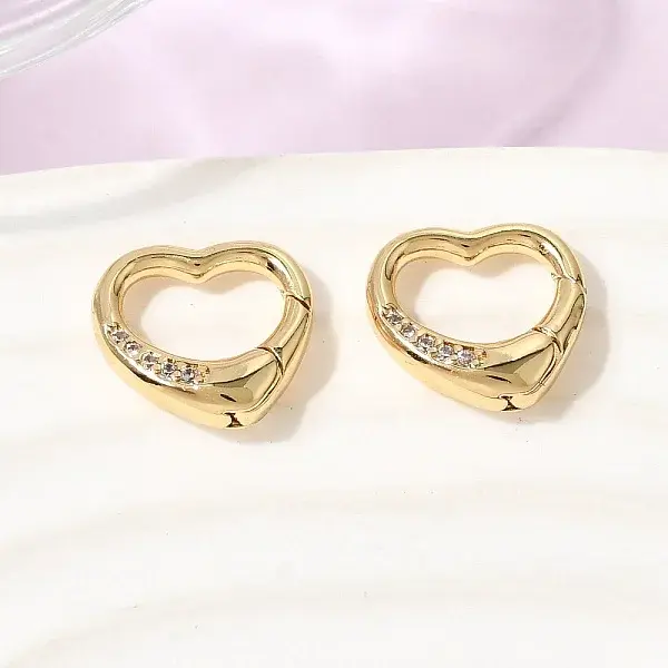 Brass Micro Pave Clear Cubic Zirconia Spring Gate Rings
