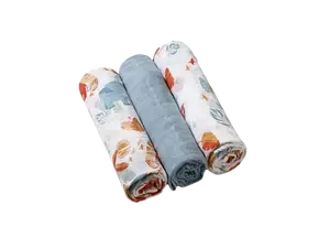 BABYONO Pleny mušelínové Super soft - modrá 3 ks