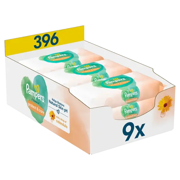 PAMPERS Harmonie Protect & Care Dětské Čisticí Ubrousky 9 x 44 g