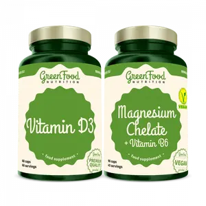 GREENFOOD NUTRITION Duopack Magnesium Chelate 90ks+ Vitamin D3 60ks