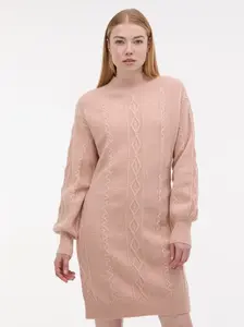 Svetloružové svetrové šaty ORSAY
