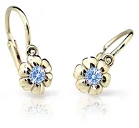 Cutie Jewellery Detské náušnice zo žltého zlata C2151-10-X-1 svetlo modrá