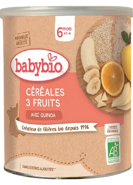 BABYBIO Nemléčná ovocná kaše 3 druhy ovoce 220 g