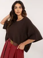Tmavě hnědý krátký oversize svetr