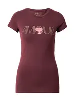 GUESS Tričko 'AMOUR'  zlatá / cyklaménová / ružová / strieborná