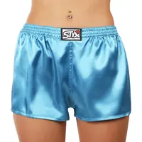 Dámske trenky klasická guma saténové modré (L967) M