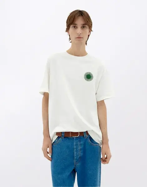 Tričko Thinking MU White T-Shirt Sun Type Aaron WHITE