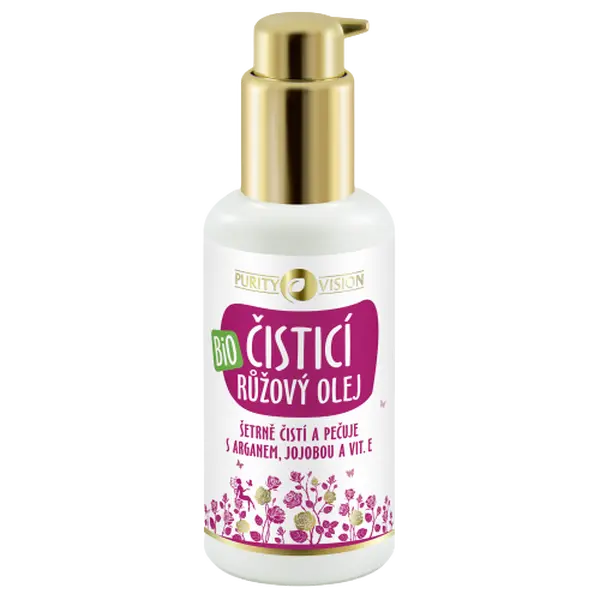 PURITY VISION Bio Růžový čisticí olej s arganem, jojobou a vit. E 100 ml