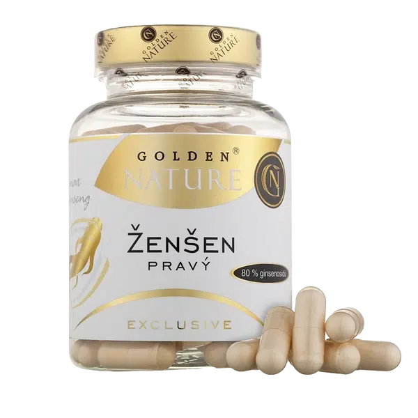 GOLDEN NATURE Exclusive Ženšen pravý, 80% ginsenosidů 100 kapslí