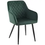 Ti'me ŽIDLE S PODRUČKAMI, železo, tkaná látka, černá, tmavě zelená