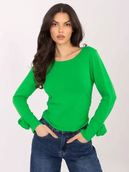 Zelená halenka s dlouhým rukávem