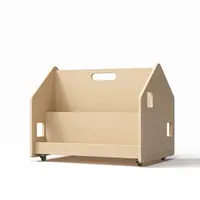 Obojstranná knihovnička na kolieskach – prírodná