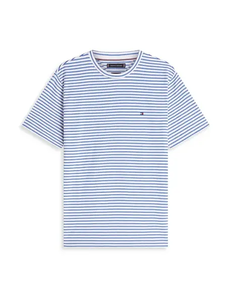 TOMMY HILFIGER Tričko 'Ess Seasonal'  modrá / biela