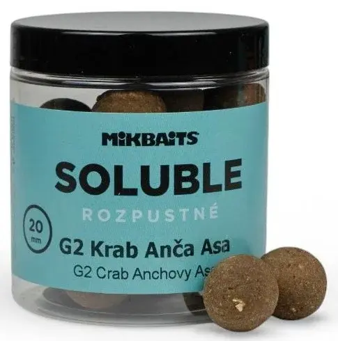 Mikbaits rozpustné boilie soluble g2 krab ančovička asa 250 ml - 20 mm