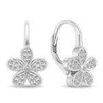 Brilio Silver Strieborné náušnice kvetinky s čírymi zirkónmi EA112W