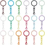 54Pcs 18 Styles Spray Painted Iron & Alloy Keychain Clasps