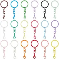 54Pcs 18 Styles Spray Painted Iron & Alloy Keychain Clasps