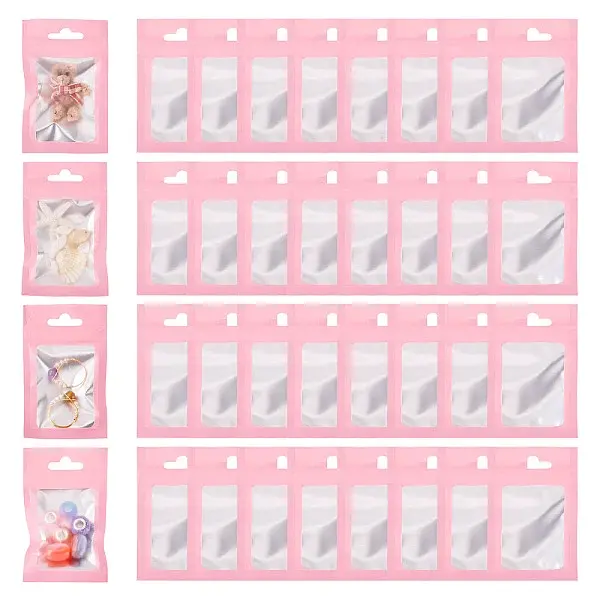 160Pcs Plastic Yin-yang Zip Lock Bags with Visible Window