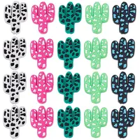 20Pcs 5 Colors Cactus Silicone Focal Beads