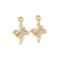 Brass Micro Pave Cubic Zirconia Pendants