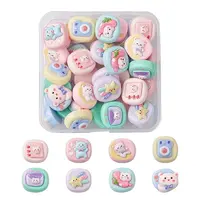 40Pcs 8 Styles Opaque Cute Cartoon Resin Cabochons