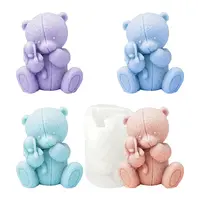 3D Bear Figurine DIY Candle Silicone Molds