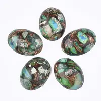 Assembled Synthetic Imperial Jasper and Bronzite  Cabochons