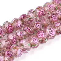 Handmade Gold Sand Lampwork Beads Strands