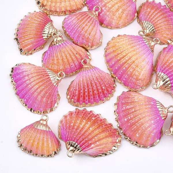 Spray Paint & Electroplate Sea Shell Pendants