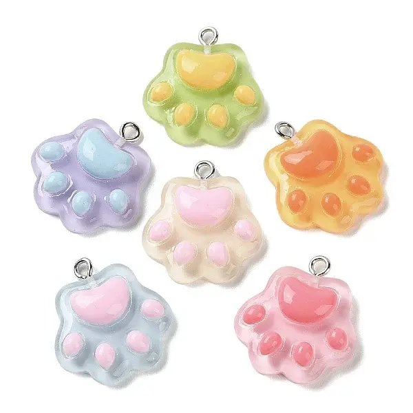 Cartoon Translucent Resin Pendants