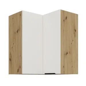 Horní rohová skříňka Aria 60x60 GN-72 2F (90°) Barva korpusu: Dub artisan, Barva dvířek: WH - Crystal white AFM