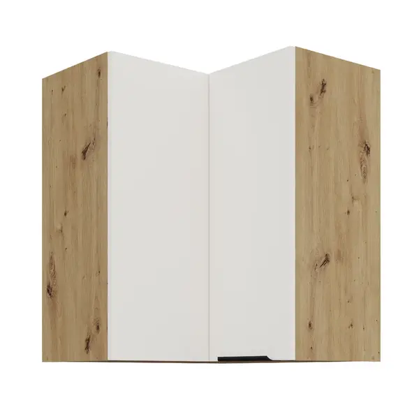Horní rohová skříňka Aria 60x60 GN-72 2F (90°) Barva korpusu: Dub artisan, Barva dvířek: WH - Crystal white AFM