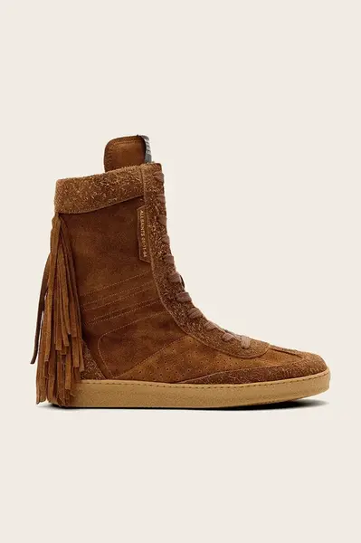 Semišové boty AllSaints Louise Fringe Ht