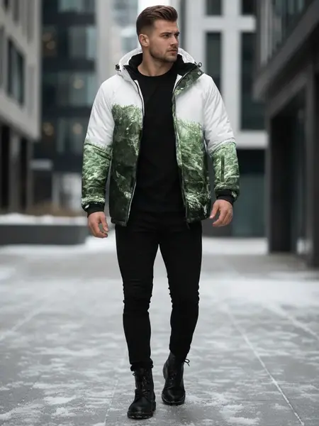 Pánska zimná bunda s kapucňou