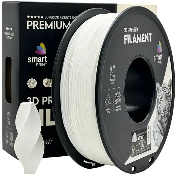 Smart Print FG-S119-E1, 3D filament, TPU 95A, 1,75mm, 1000g, Bílý (White)
